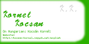 kornel kocsan business card